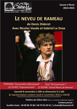 Dossier De Presse Neveu De Rameau