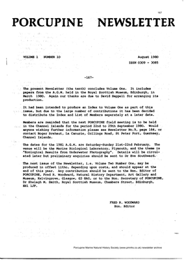 Porcupine Newsletter Volume 1, Number 10, August 1980
