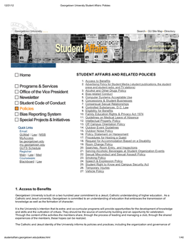 STUDENT AFFAIRS and RELATED POLICIES 1. Access to Benefits