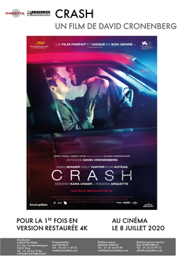 Crash Un Film De David Cronenberg