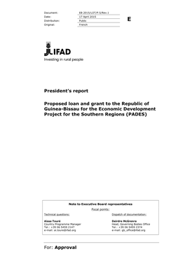 Approval President's Report Proposed Loan and Grant to the Republic Of