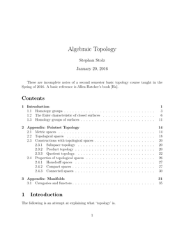 Algebraic Topology