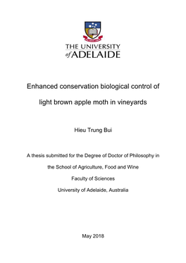 Enhanced Conservation Biological Control of Light Brown Apple Moth In