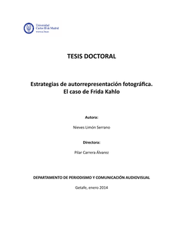 Estrategias De Autorrepresentación Fotográfica, El Caso De Frdia Kahlo