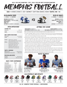 Memphis Vs. UCF Game Notes P. 9-11.Indd