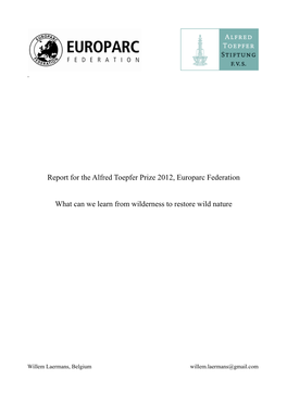 Report for the Alfred Toepfer Prize 2012, Europarc Federation What