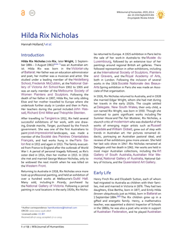 Hilda Rix Nicholas Hannah Holland,¹ Et Al