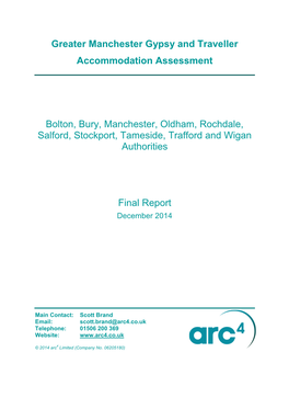 Greater Manchester Gypsy and Traveller Accommodation Assessment