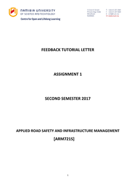 Feedback Tutorial Letter Assignment 1 Second