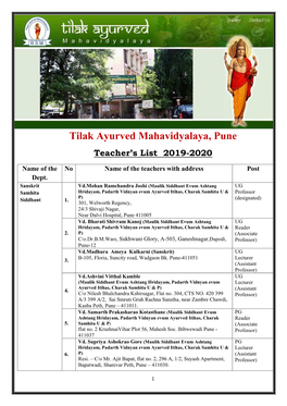 2. Details of Teaching