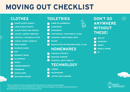 Moving out Checklist