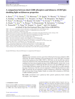 A Comparison Between Short GRB Afterglows and Kilonova At2017gfo: Shedding Light on Kilonovae Properties