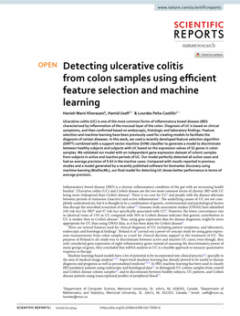 Detecting Ulcerative Colitis from Colon Samples Using Efficient Feature