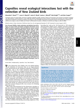 Coprolites Reveal Ecological Interactions Lost with the Extinction