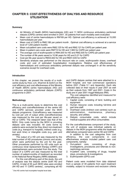 Chapter 5 Cost Effectiveness of Dialysis and Resource Utilization