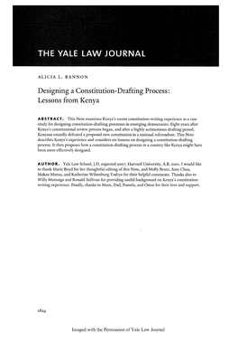 Designing a Constitution-Drafting Process: Lessons from Kenya