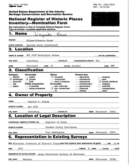 National Register of Historic Places Inventory—Nomination Form 1