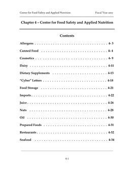 Center for Food Safety and Applied Nutrition Fiscal Year 2007 ______