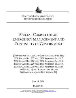 Special Committee on Emergency Management and Continuity of Government