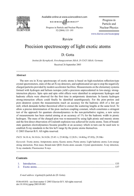 Precision Spectroscopy of Light Exotic Atoms