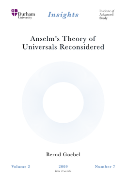 Anselm's Theory of Universals Reconsidered