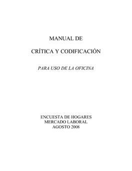 Manual De Crítica Y Codificación