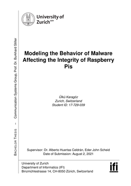 Modeling the Behavior of Malware Affecting the Integrity of Raspberry Pis