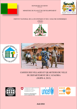 Cahier Des Villages Et Quartiers De Ville Du Departement De L’Atacora (Rgph-4, 2013)
