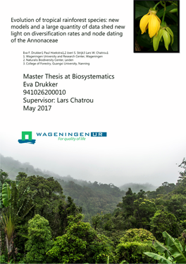 Msc BIS Thesis Evolution of Tropical Rainforest Species Final