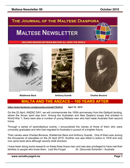 Maltese Newsletter 99 October 2015