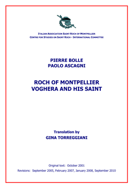 Roch of Montpellier Voghera and His Saint