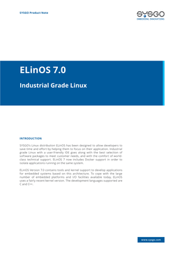 Elinos Product Note