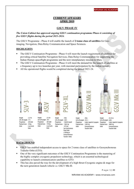 Current Affairs 2019-April-1 to 30