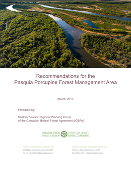 Recommendations for the Pasquia Porcupine Forest Management Area