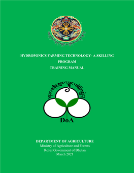 Hydroponics Farming Technology- a Skilling Program Training Manual