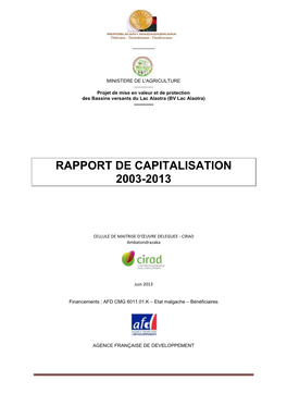 Rapport De Capitalisation 2003-2013