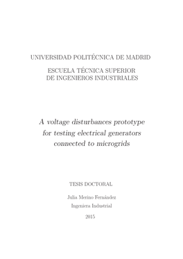 A Voltage Disturbances Prototype for Testing Electrical Generators Connected to Microgrids