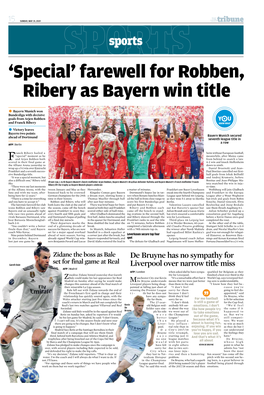 'Special' Farewell for Robben, Ribery As Bayern Win Title