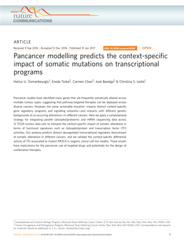 Pancancer Modelling Predicts the Context-Specific Impact of Somatic