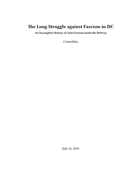 Long Struggle Against Fascism in DC