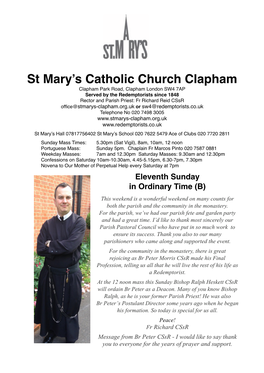 Clapham Newsletter 14 VI 15