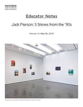 Educator Notes Jack Pierson: 5 Shows from the '90S