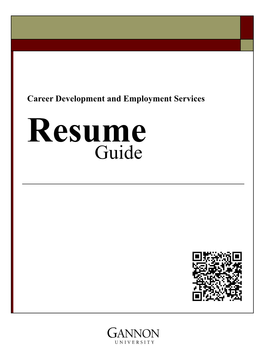 Resume Guide Things to Do at the Career Development and Employment Services Office