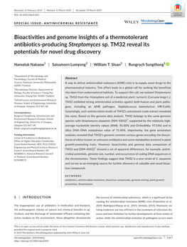 Bioactivities and Genome Insights of a Thermotolerant Antibiotics‐Producing Streptomyces Sp