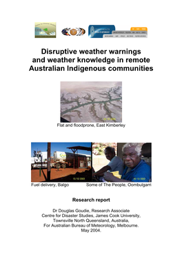 Disruptive Weather Warnings and Weather Knowledge in Remote Australian Indigenous Communities