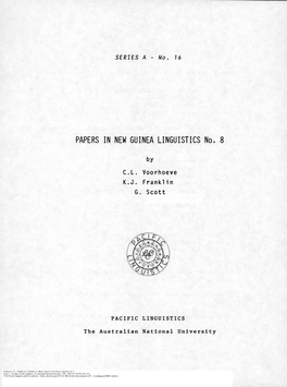 PAPERS in NEW GUINEA LINGUISTICS No. 8