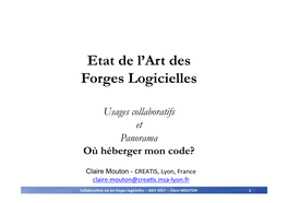 Etat De L'art Des Forges Logicielles