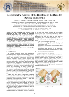 Morphometric Analysis of the Hip Bone As the Basis for Reverse