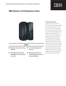IBM System Z10 Enterprise Class