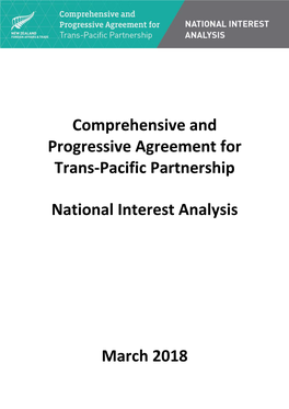 CPTPP Final National Interest Analysis for 8 March